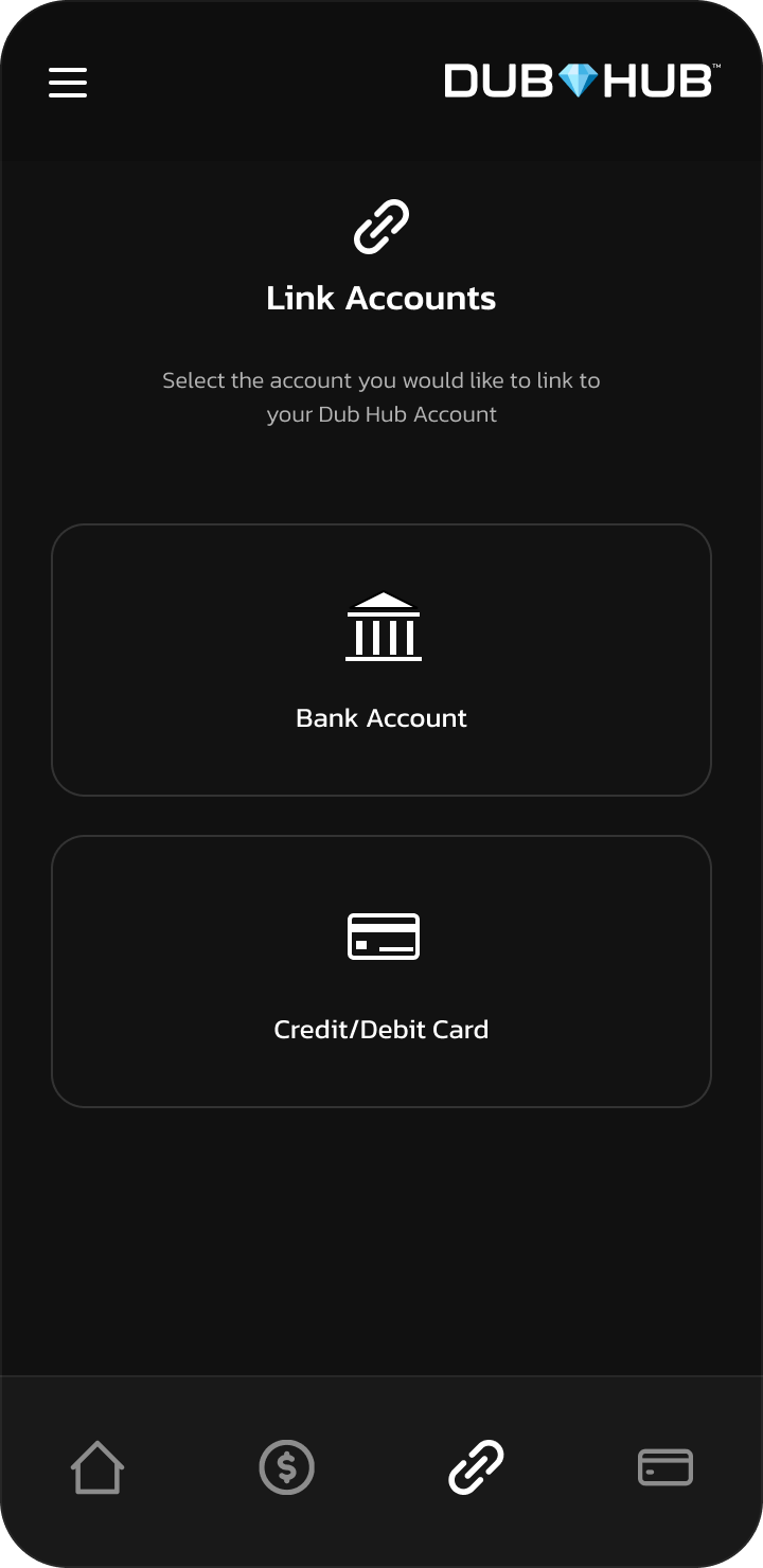 Link accounts selector for bank flow
